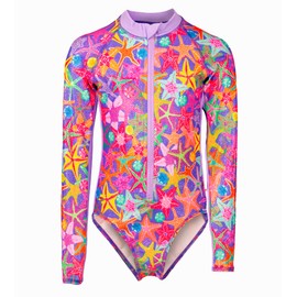 Mermaids 123 Traje de Baño Rashguard Nueva Coleccion (MX/US, Edad, 12, Multicolor Marine Life)