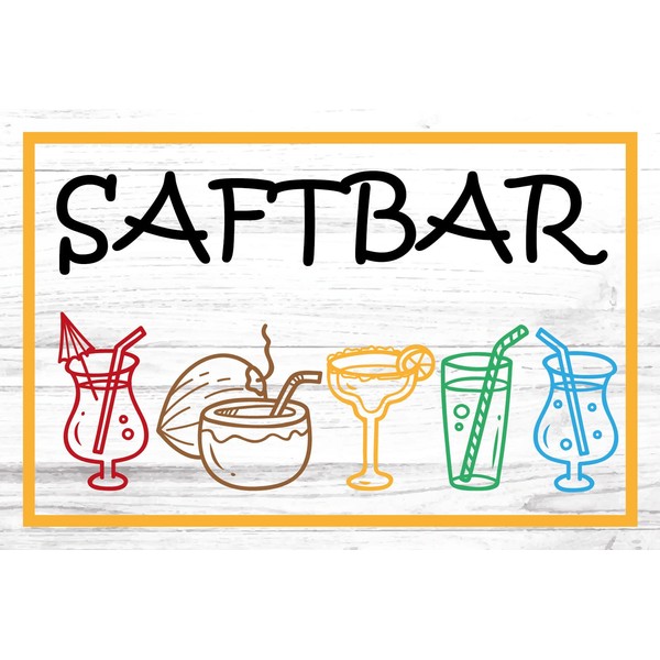 DekoNo7 Tin Sign 30 x 20 cm Bar Sign Juice