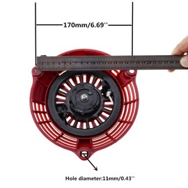 WOOSTAR Recoil Pull Starter Replacement for GCV135 GCV160 OEM 28400-ZL8-023ZA 28400-ZL8-013ZA Lawn Mower Red