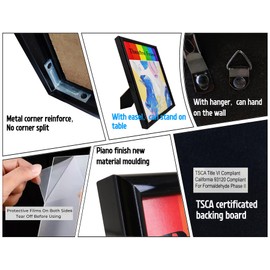 SparklyHome 8 Pack, Black Theatre Frame, Theatre Bill Frame, Holds 5.5x8.5-inch Media, Wall or Tabletop Display (8 Pack Black Frame)