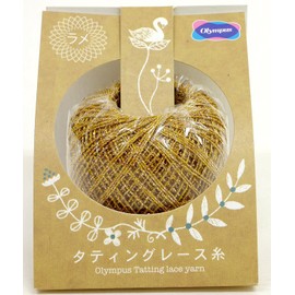 Olympus Tarting Lace Yarn, Glitter, Lace Yarn, Col.T407, Gold Type, Approx. 154.4 ft (40 m)