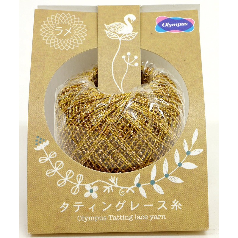 Olympus Tarting Lace Yarn, Glitter, Lace Yarn, Col.T407, Gold Type,