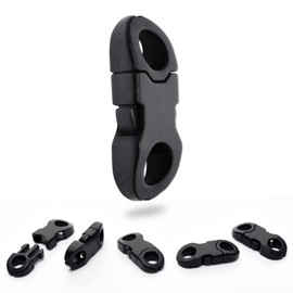 CooBigo 25 Pack Mini Safety Breakaway Buckles, 6mm Side Release Plastic Buckle for Paracord Bracelet Clasp, Paracord Anklet, Braided Necklace, Cameras Strap Rings Accessories