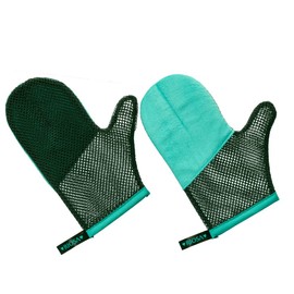 Riossa Skin Polishing Mittens (Skin Cleaning Sponge), 2 Pack (R-MTN1) (Mint Blue)