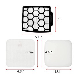 kingsea Vccuum Filters Compatible with Shark Navigator Lift-Away ADV DuoClean PowerFins Upright Vacuum LA300 LA301 LA322 LA502 UV850, 3 HEPA Filters, 6 Foam & Felt Filters, Replace XFFK320, XHF320