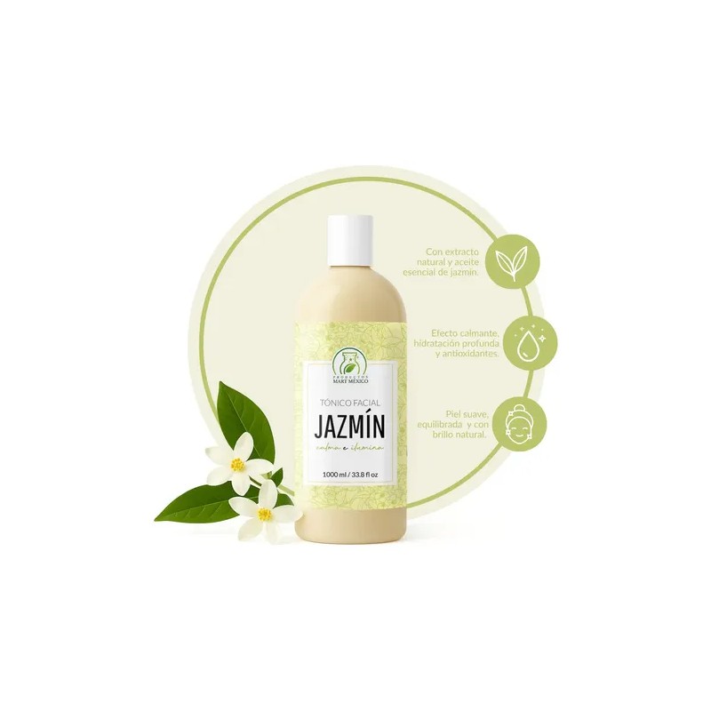 Tónico jazmín 1 L, aroma relajante e hidratación continua para