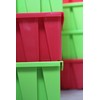 Basicwise Set of 2 Plastic Storage Stacking Bins, Green,QI003255G