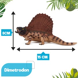Zappi Co Childrens Dimetrodon Dinosaur Figure Toy (15cm Length) Realistic Detailed Dino Collection for Kids - Action Figures for Playtime Fun & Learning