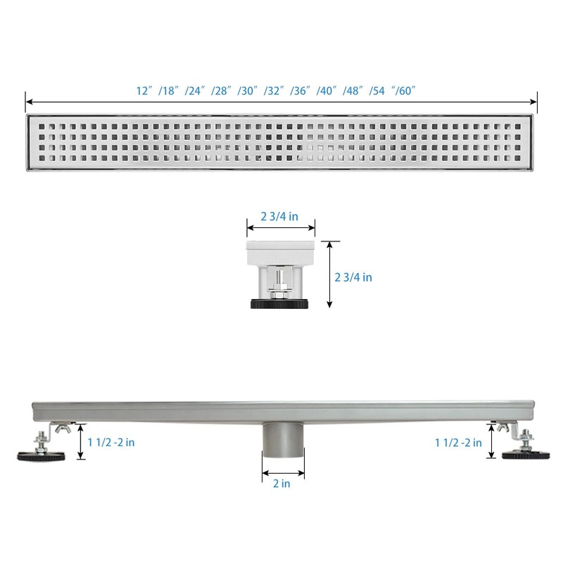 SaniteModar Linear Shower Drain, Shower Drain 30 inch with Removable