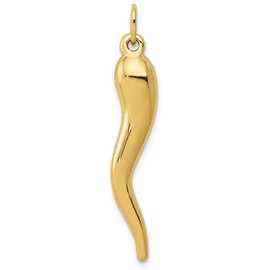 PRINS JEWELS Italian Horn Pendant 14 Carat 585 Yellow Gold, Gold