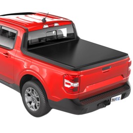 Soft Roll Up 4' 6 Bed (54.4") Bed Tonneau Cover for 2022-2024 Ford Maverick Pickup Truck Cargo Topper, Softtop, Waterproof Vinyl
