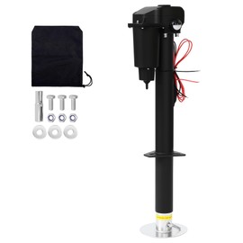 Pafessa 12V Electric Tongue Jack 3500lb A-Frame Heavy Duty Trailer Jack 18” Travel Add 4.5” with The Drop Foot & LED Light for Travel Trailer Camper，Protective Cover Included