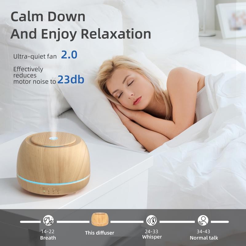 ASAKUKI 300ML Essential Oil Diffuser with Top 10 Oil Set