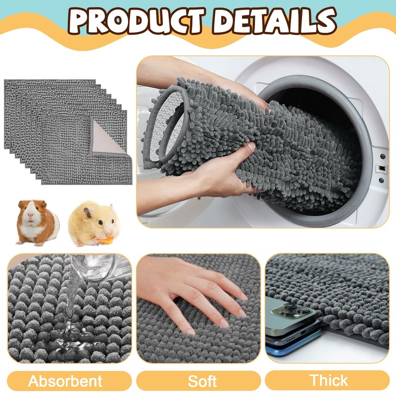 8 Pcs Guinea Pig Liner Washable Rabbit Cage Liner 16x12