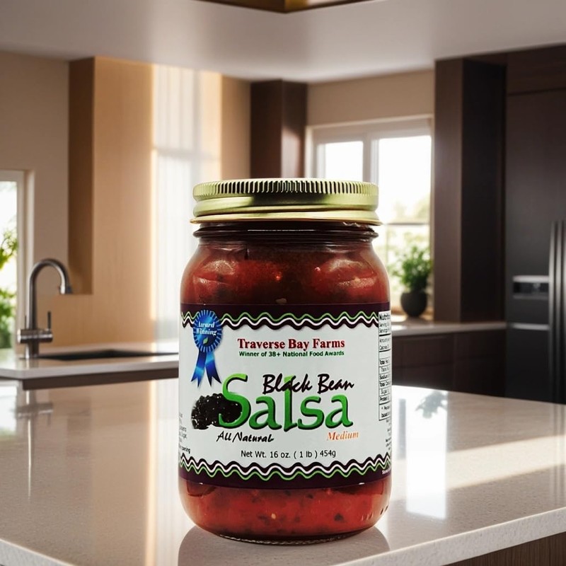 Traverse Bay Farms Nationally Award-Winning Salsa (Black Bean, 1 Jar)