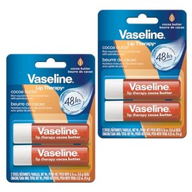 Vaseline Lip Therapy Manteca de cacao, doble barra, hidratación de 48 horas, 2 unidades