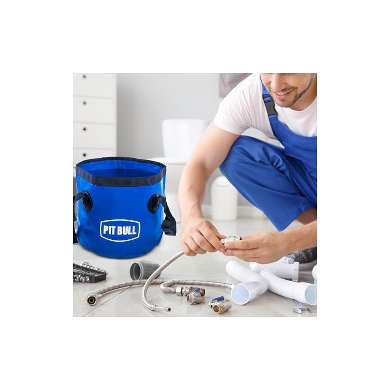 11L Leak-Proof Plumbers Bucket – Collapsible, Heavy-Duty, Reinforced Base –