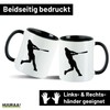 Huuraa Kaffeetasse Baseball Silhouette Geschenk 330ml Schwarz Baseball Präsent