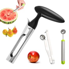 Kirschentkerner Profi, Apfelausstecher, Apfelstecher, Apfelentkerner Entferner mit ABS-Griff, Melonenausstecher aus Edelstahl, Melonenschneider, Oliven Entkerner, Granatapfel Entkerner