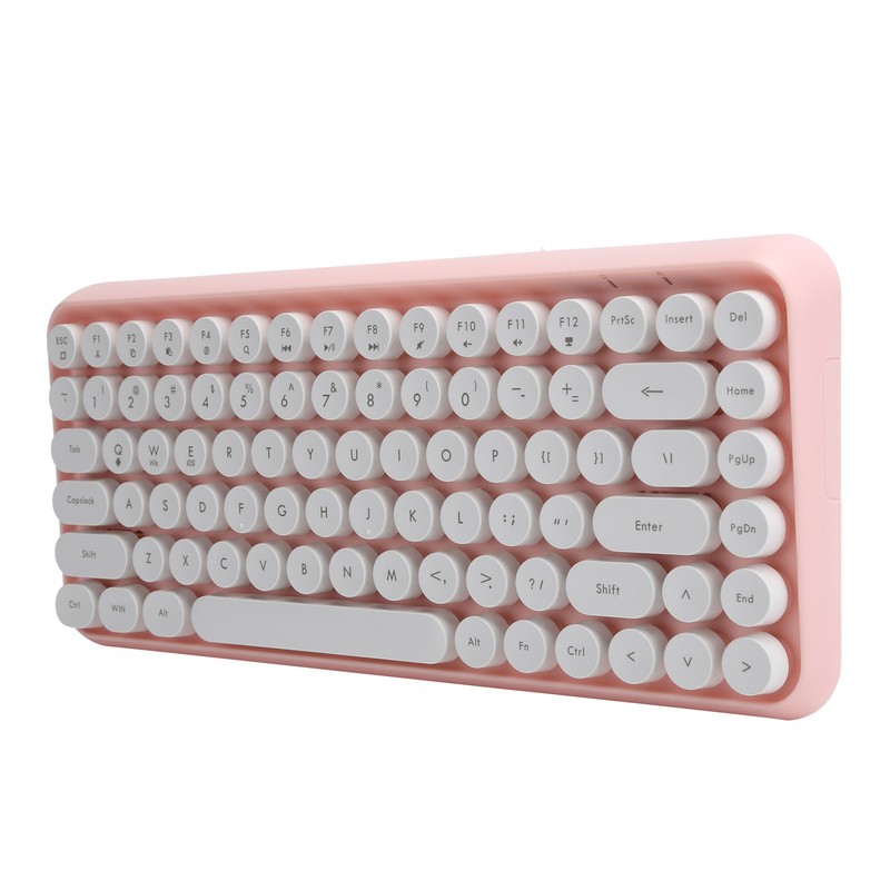 Ajazz Wireless Keyboard Bluetooth 84 Keys Retro Round Keycap Gaming