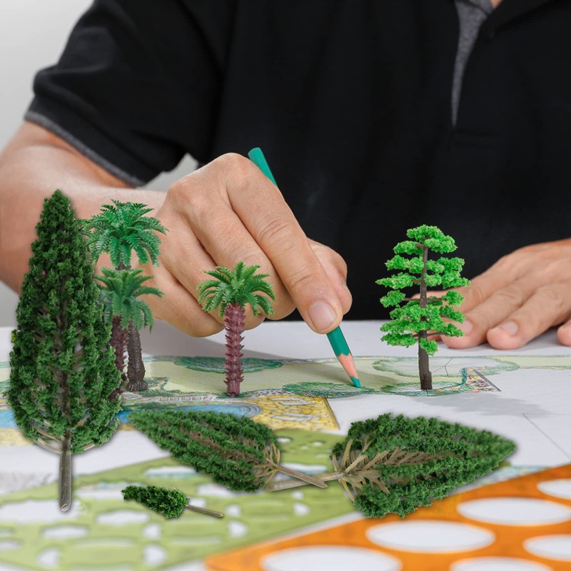 Molyorch Pack of 24 Model Trees Miniature, Plastic Models Trees,