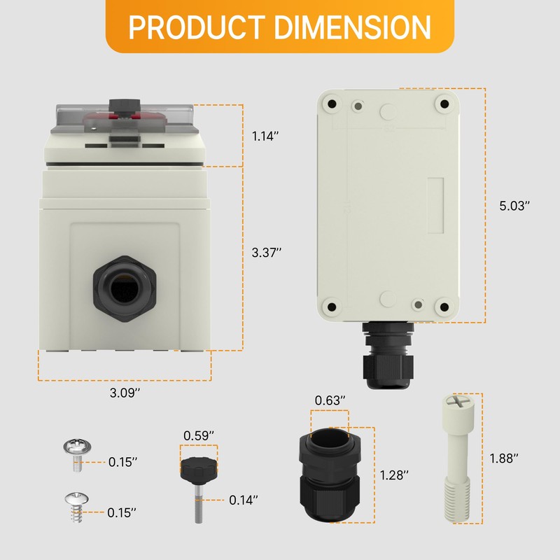 Joinfworld Estop Button with Box Waterproof 8A 250V Emergency Stop