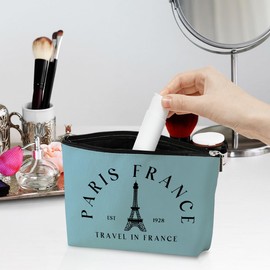 4 Pack Parisian Makeup Bag Paris Gifts for Paris Lover Travel in France Cosmetic Bag France City Toiletry Bag French Souvenirs for Women Friend Mom Sister Girls Trip Gifts Favors Christmas Birthday