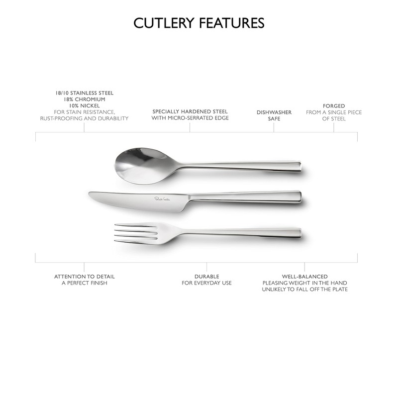 Robert Welch Blockley Bright Long Handled Spoon, Set of 4.