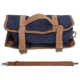 Bartender Tool Bag Bar Kit Bag Waterproof Canvas Multiple Compartments Portable Bartender Roll Up Bag with Shoulder Strap Blue