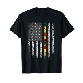 Proud Vietnam Veteran Shirt US Flag Ribbon Father Gift Tee T-Shirt