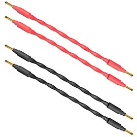 4 Units - 20 CM - Canare 4S11 – Audiophile Grade - 11AWG - HiFi Speaker Jumper Cable Terminated with Gold Banana Connectors