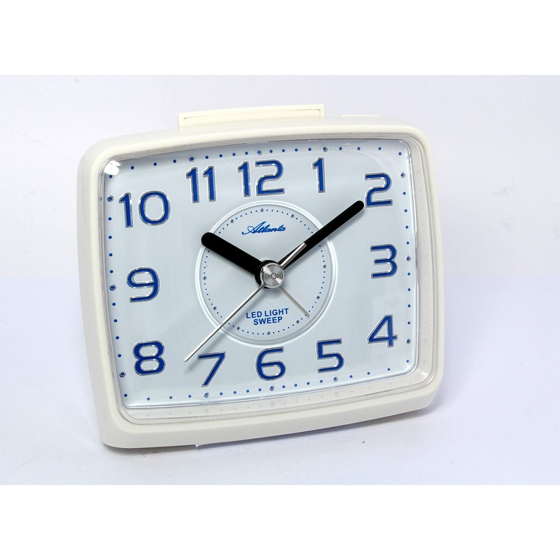 Atlanta 1979-0 Alarm Clock without Ticking with Light Analogue White
