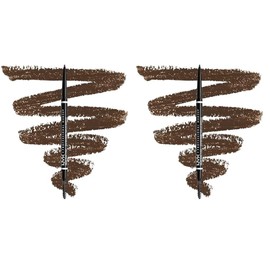 NYX Professional Makeup Augenbrauenstift, Micro Brow Pencil, Beidseitig mit ausdrehbarem Augenbrauenstift und Bürstchen, Vegane Formel, Farbton: Brunette (Packung mit 2)