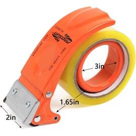 2-inch Wide Hand-held Packing Tape Cutter,Tape Dispenser Tool Suitable for Packaging, Transportation, Moving and Box Sealing Carton(Orange+Blue)