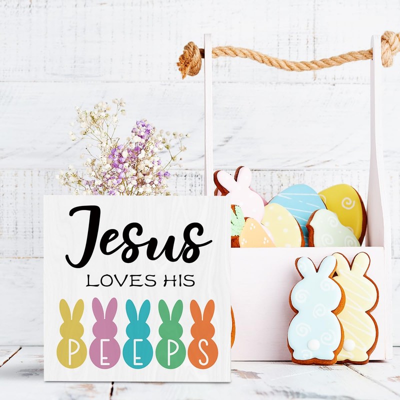 Rustic Easter Office Desk Decor - Cute Jusus Loves His