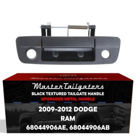 Master Tailgaters Tailgate Handle Upgraded Black Metal Replacement for Dodge Ram (2009-2012) OE Part # 68044906AE, 68044906AB