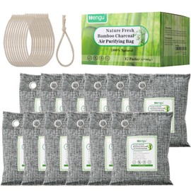 Activated Charcoal Odor Absorber (Large, 12 Pack, 100g each), Natural Charcoal Bags Odor Absorber Bamboo Charcoal Air Purifying Bag for Home, Fridge, Cabinet