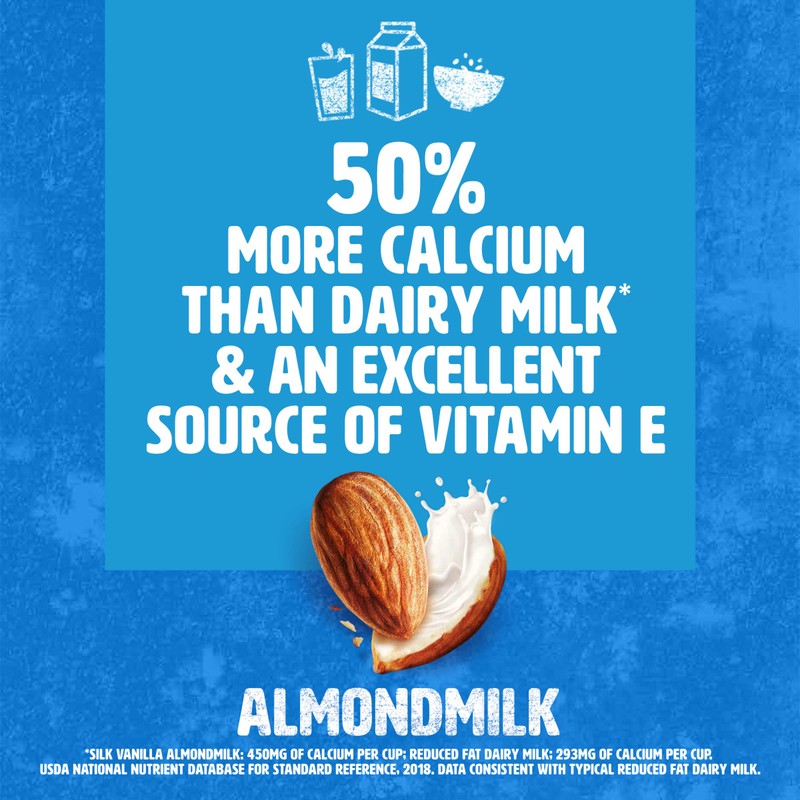 Silk Shelf-Stable Almond Milk, Vanilla, Dairy-Free, Vegan, Non-GMO Project Verified,