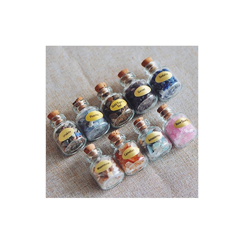 Itian Mini Wish Bottles, Gemstone Healing Energy Chip, Crystal Stone