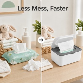 Wet Tissue Box Paper Dispenser for Wipes & Napkins - Covered Refillable Holder for Baby Rooms, Cars & Home