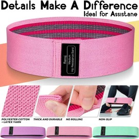 3 Pcs Resistance Bands Set - Resistance Band Women & Men - Resistance Bands for Hips & Glutes 3 Level Fabric Workout Bands - Non-Slip Fitness Exercise Bands for Yoga and Training