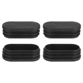 uxcell Plastic Hole Plugs, 4Pcs 60x30mm Oval Pipe Tubing End Cap, Pipe Tube Insert Cap, Table Chair Leg Hole Covers for Table Chair Legs, Metal Tubing, Fences, Black