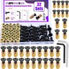 32 Sets Furniture Screw Nut 1/4-20 x 3/4" Threaded Inserts