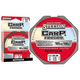 Konger Fishing Line Steelon Carp & Feeder Fluorocarbon Coated 150 m 0.20-0.40 mm Monofilament Super Strong (0.22 mm / 6.90 kg)