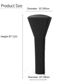 SIRUITON Patio Heater Covers Waterproof with Zipper&Storage Bag Heavy Duty Tear-Proof, Anti-Snow, Wind-Resistant Dust-Proof Cover for Patio Heater,Black