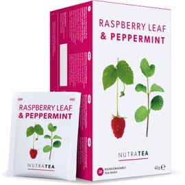 Nutra Tea - Raspberry Leaf & Peppermint Tea - Raspberry Leaf Tea For Pregnancy & Expectant Mothers - 120 Tea Bags - Herbal Tea - (6 Pack)