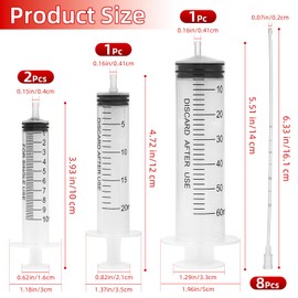 Baby Bird Feeding Syringes, Parrot Hand Syringe Feeder with Soft Tubes, Syringes with 5.94” Tube for Cat Dog Small Animals, Plastic Syringe for Milk Water Liquid Food, Reusable(10ml+10ml+20ml+60ml)