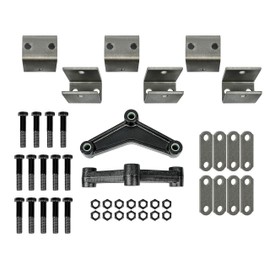 KUAFU Trailer Leaf Spring Hanger Kit for Double Eye Springs(3.5K -5.2K Axles), Tandem Trailer Axle Suspension Shackle Kit (Hanger Kit, Equalizer and Shackle Strap)