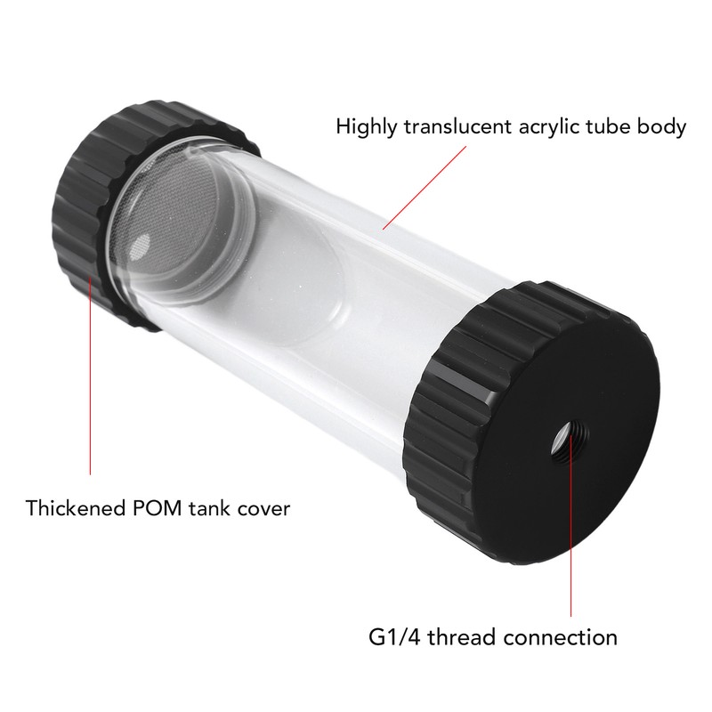 Cylindrical Water Cooling Tank PC Water Tank Built in Filtration