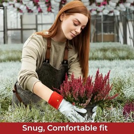 F & F Premium Leather Gardening Gloves for Men & Women – Thorn-Proof, Durable Rigger Gloves for Garden & Yard Work, Safety & Comfort